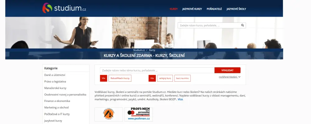 Online kurzy zdarma na studium.cz